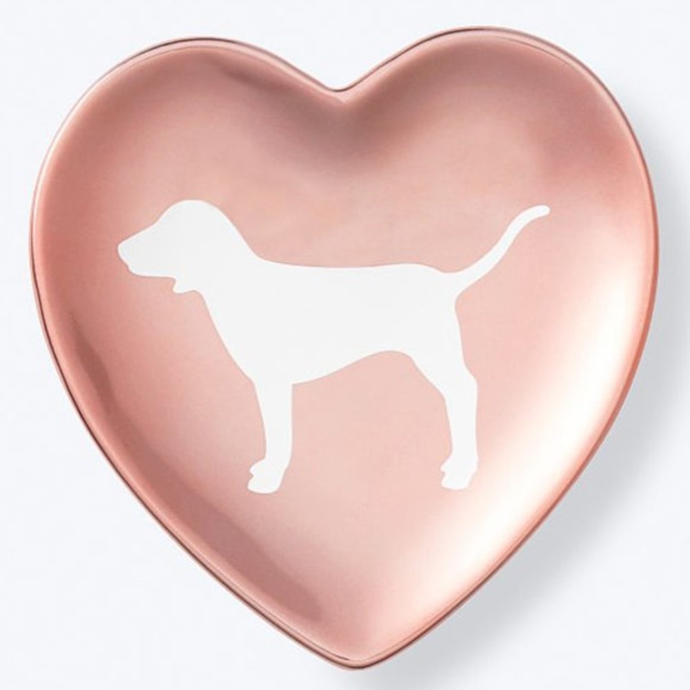 PINK VS ROSE GOLD HEART TRINKET DISH - Picture 3 of 9